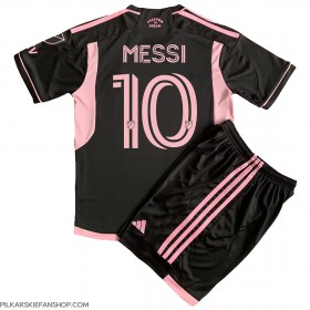 Koszulka piłkarska Inter Miami Lionel Messi #10 Strój wyjazdowy dla dzieci 2023-24 tanio Krótki Rękaw (+ Krótkie spodenki)
